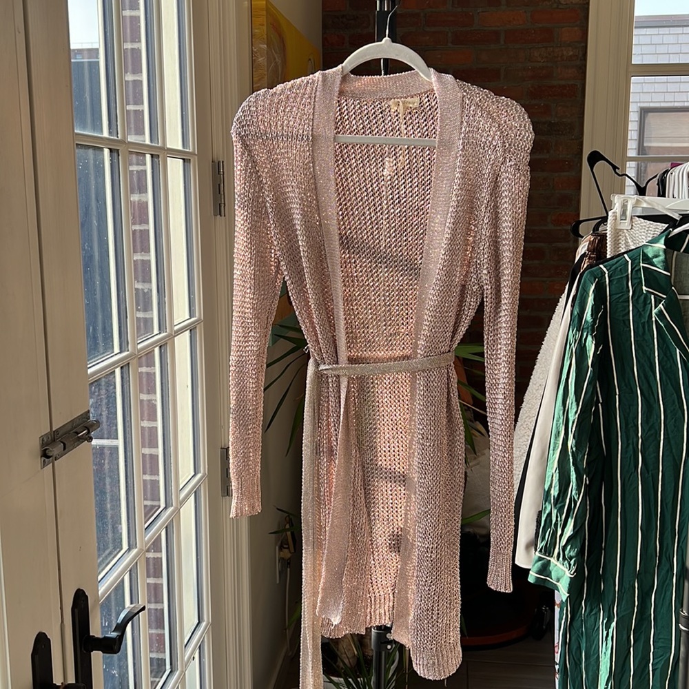Rose gold Shimmer cardigan - size Medium